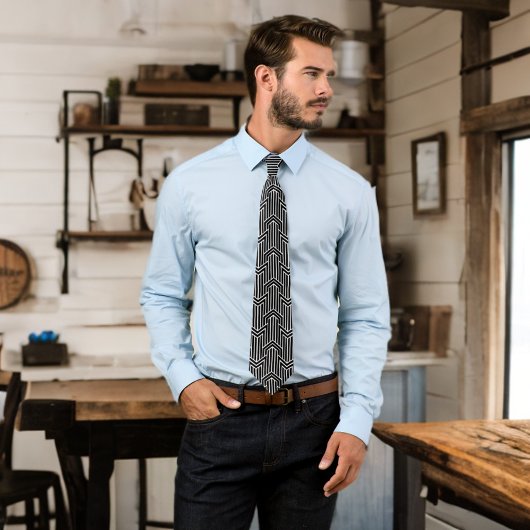 Slank zwart wit deco-films Mannen beeld Stropdas