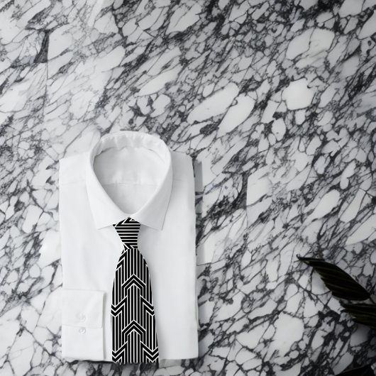 Slank zwart wit deco-films Mannen beeld Stropdas