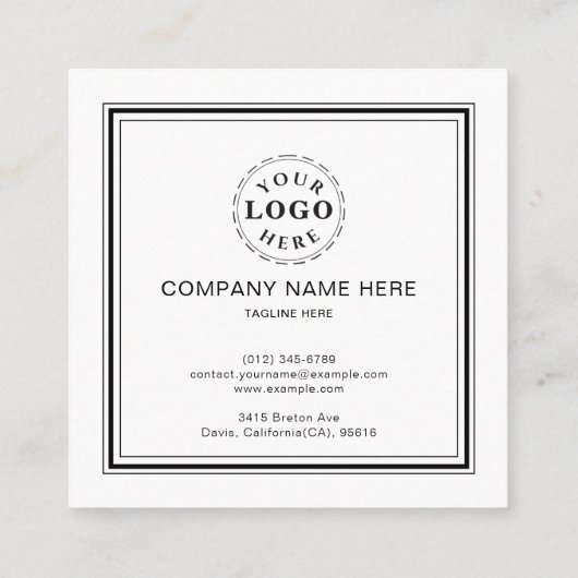 Slank zwart-wit vierkant Visitekaartje (Achterkant)