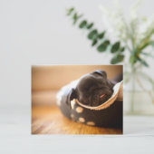 Slank zwarte Chinese puppy Dog Briefkaart (Staand voorkant)