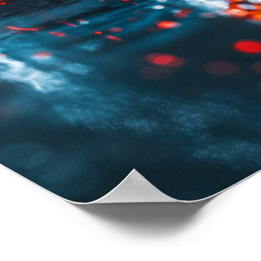 Slanke 2021 Porsche Taycan 4S in lichtblauw Poster (Hoek)