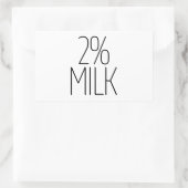 Slanke 2% melk rechthoekige sticker (Tas)