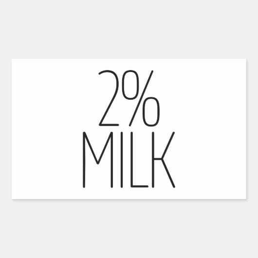 Slanke 2% melk rechthoekige sticker (Voorkant)
