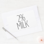 Slanke 2% melk rechthoekige sticker (Envelop)
