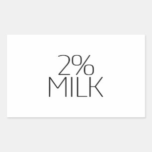 Slanke 2% melk rechthoekige sticker