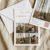 Slanke 5-foto speciale momenten QR Code Wedding Kaart