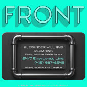 Slanke Aangepaste Zwarte Metalen Pijpen Loodgieter Visitekaartje