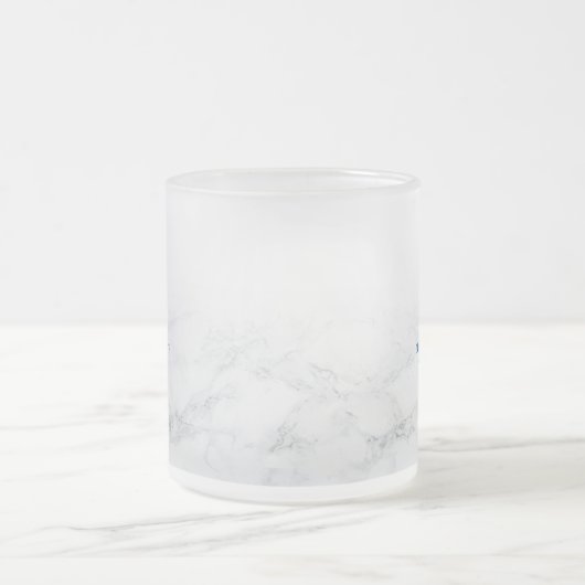 Slanke aanpasbare tekst op marmer transparant matglas koffiemok (Center)