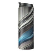 Slanke Abstracte Blue & Silver Thermal Tumbler Hoe Thermosbeker (Geroteerd rechts)