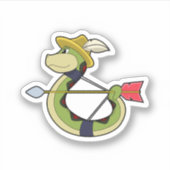 Slanke als Archer met Bow & Arrow Sticker (Voorkant)