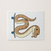 Slanke als Skater met Skateboard Legpuzzel (Horizontaal)