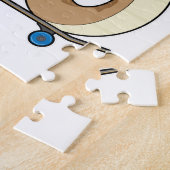 Slanke als Skater met Skateboard Legpuzzel (Zijkant)