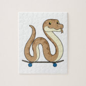 Slanke als Skater met Skateboard Legpuzzel (Verticaal)