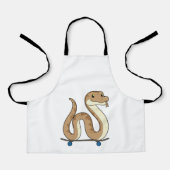 Slanke als Skater met Skateboard Schort (Voorkant)