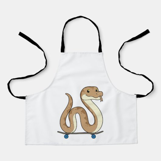 Slanke als Skater met Skateboard Schort (Voorkant)