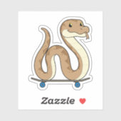 Slanke als Skater met Skateboard Sticker (Vel)