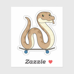 Slanke als Skater met Skateboard Sticker