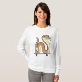 Slanke als Skater met Skateboard T-shirt (Voorkant volledig)