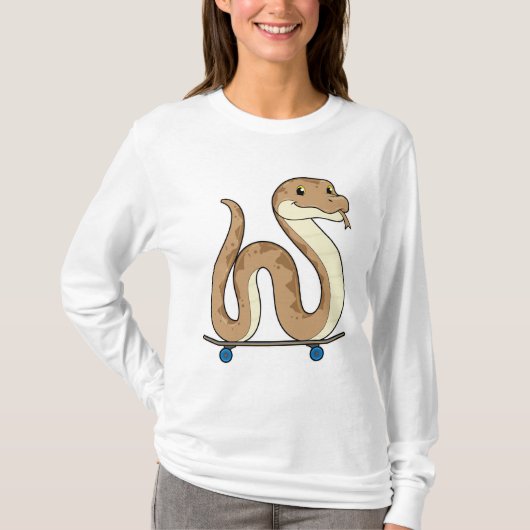 Slanke als Skater met Skateboard T-shirt (Voorkant)