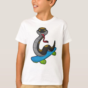 Slanke als Skater met Skateboard T-shirt