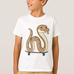 Slanke als Skater met Skateboard T-shirt