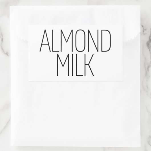 Slanke amandelmelk rechthoekige sticker (Tas)