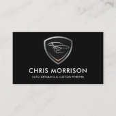 Slanke auto detailing Shield QR Code Professional Visitekaartje (Voorkant)