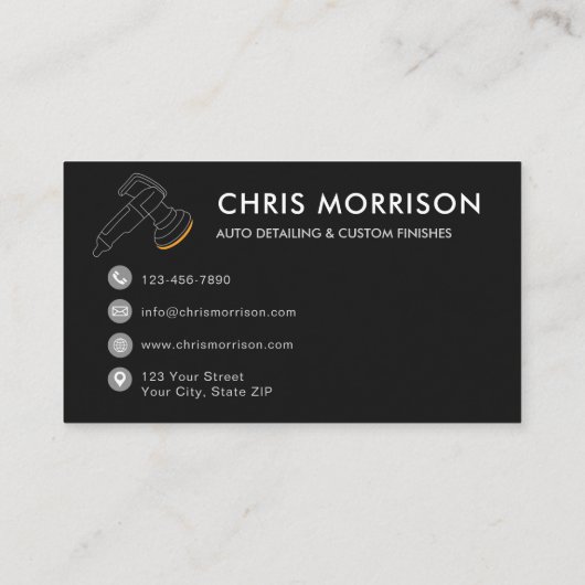 Slanke auto detaillering Shield Logo Professional Visitekaartje (Achterkant)