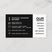 Slanke auto Logo, auto monteur & reparaties Visitekaartje (Achterkant)