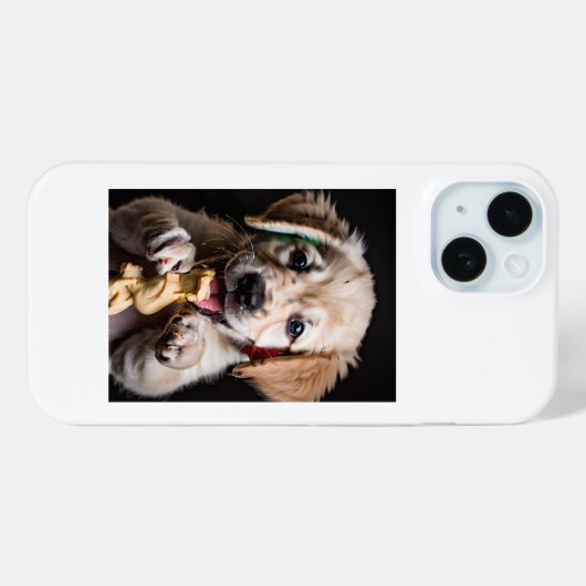 Slanke Bescherming Witte iPhone15 Hoesje (Achterkant (horizontaal))