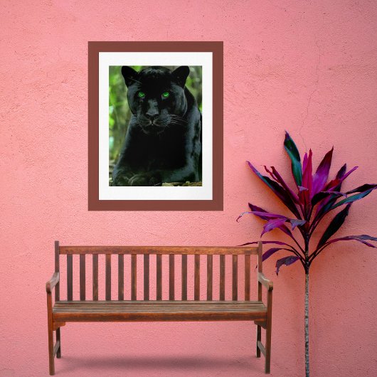 Slanke Black Panther Cat met Green Eyes Poster