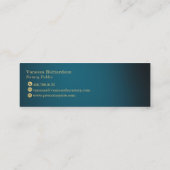 Slanke blauwe en gouden pennen Luxe Notaris Publie Mini Visitekaartje (Achterkant)