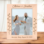 Slanke Bloemen Paar Trouwen Jubileum 8x10 Gegraveerde Lijstjes