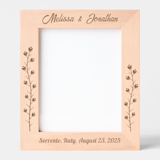 Slanke Bloemen Paar Trouwen Jubileum 8x10 Gegraveerde Lijstjes (Voorkant)