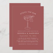 Slanke boog Voorraad De Bar Koppels Douche uitnodi Kaart (Voorkant / Achterkant)