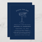 Slanke boog Voorraad De Bar Koppels Douche uitnodi Kaart (Voorkant / Achterkant)