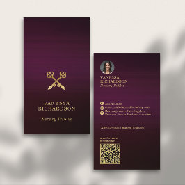 Slanke Bourgogne Gold Crossed Pen QR Code Notaris Visitekaartje