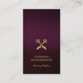 Slanke Bourgogne Gold Crossed Pen QR Code Notaris Visitekaartje (Voorkant)