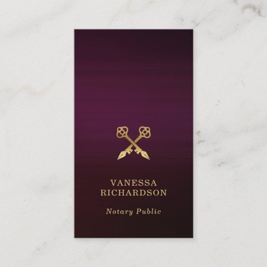Slanke Bourgogne Gold Crossed Pen QR Code Notaris Visitekaartje