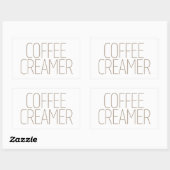 Slanke Bruine Koffiecreamer Rechthoekige Sticker (Vel)