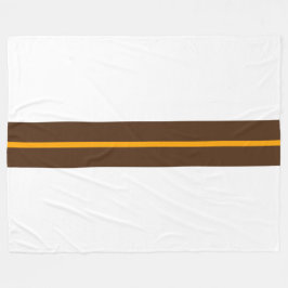 Slanke cacao bruin gele race strepen op wit fleece deken