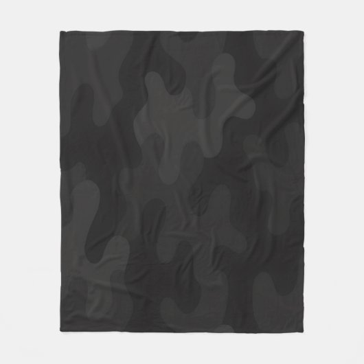 Slanke Camo Deep Black Donkere Houtskool Tonen Mod Fleece Deken (Voorkant)