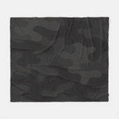 Slanke Camo Deep Black Donkere Houtskool Tonen Mod Fleece Deken (Voorkant (Horizontaal))