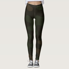 Slanke Camo Deep Black Donkere Houtskool Tonen Mod Leggings