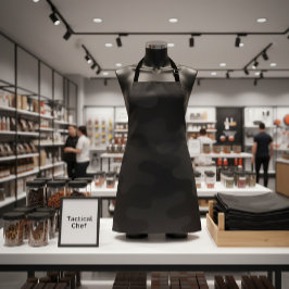 Slanke Camo Deep Black Donkere Houtskool Tonen Mod Schort