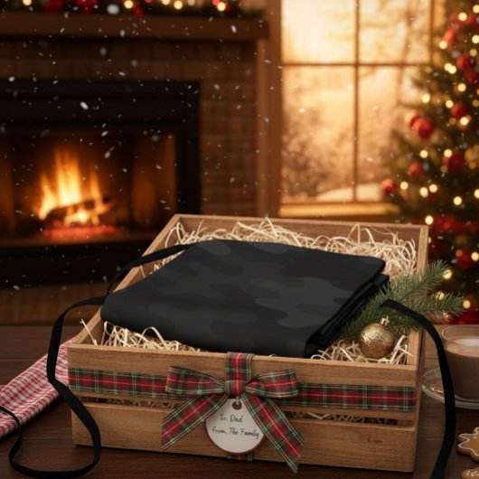 Slanke Camo Deep Black Donkere Houtskool Tonen Mod Schort