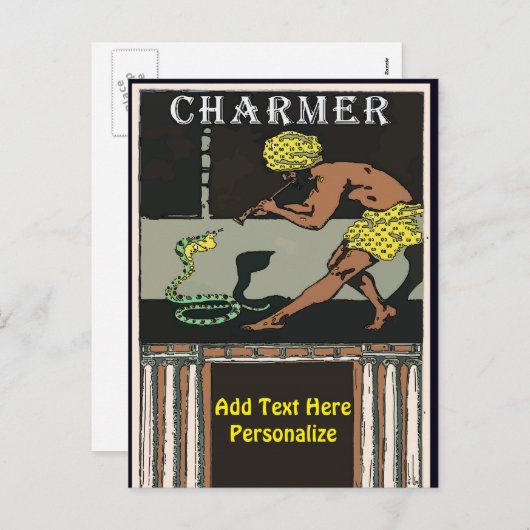 Slanke Charmer, voeg tekst toe, Briefkaart (Voorkant / Achterkant)