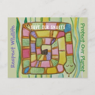 Slanke Conservation - Red onze slangen Briefkaart