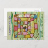 Slanke Conservation - Red onze slangen Briefkaart (Voorkant / Achterkant)