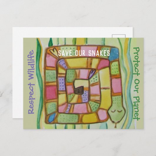 Slanke Conservation - Red onze slangen Briefkaart (Voorkant / Achterkant)
